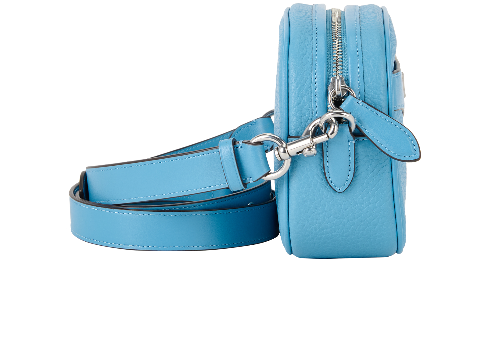 Camera Bag, &pound;150, Handbags, Blue, Leather, Side view